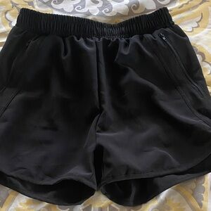 Women's Black Athletic Shorts with Zip Pockets